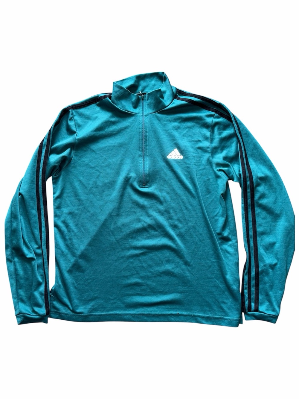 Adidas Vintage Made in USA Y2K Teal Track Unisex Pullover 1/4 Zip Long Sleeve